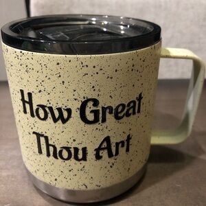 Fifty Speckled Cream Mug “How Great at Thou Are”